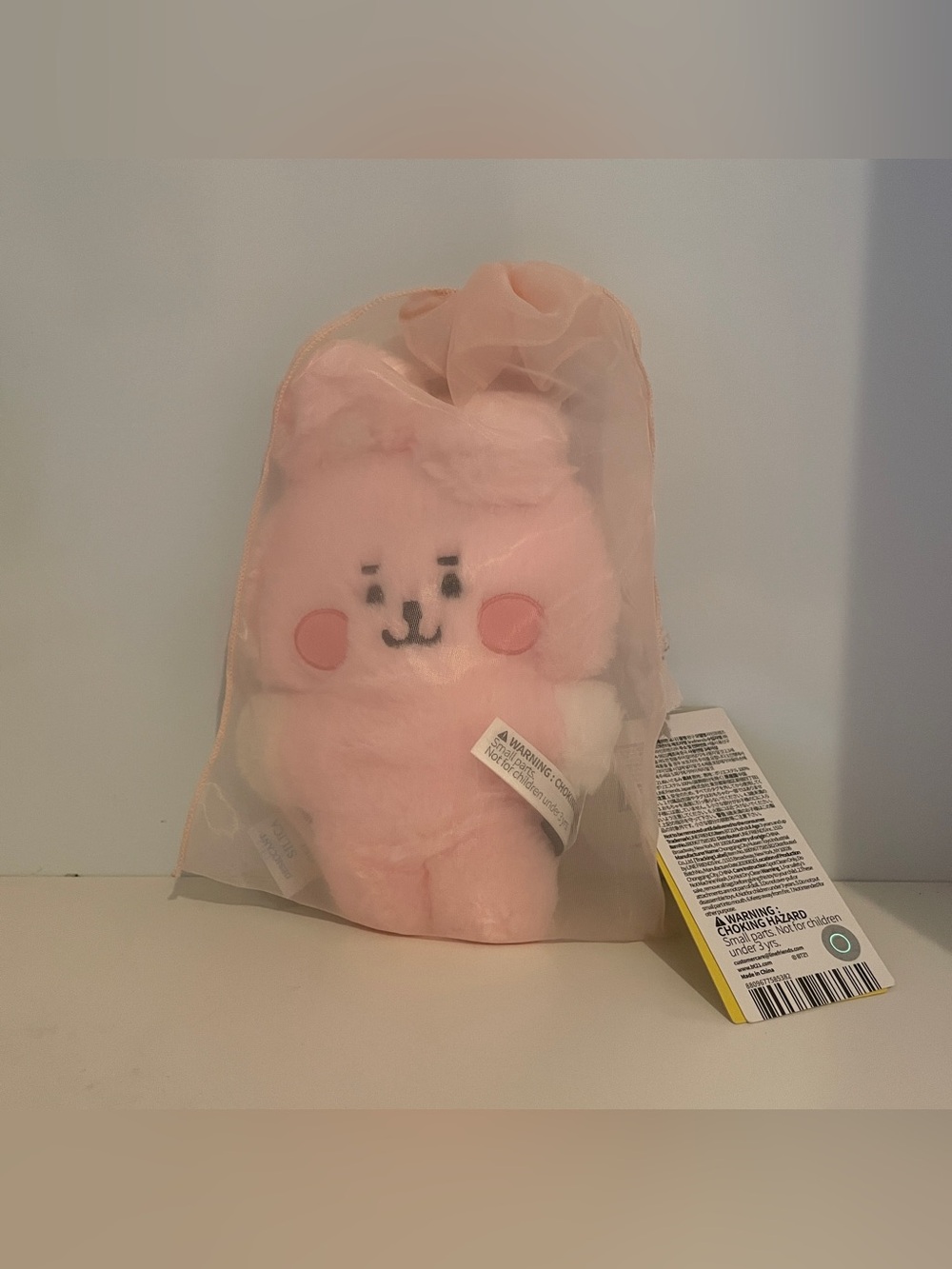 Official BT21 Cooky Baby Flat Fur Standing Doll 7.9”